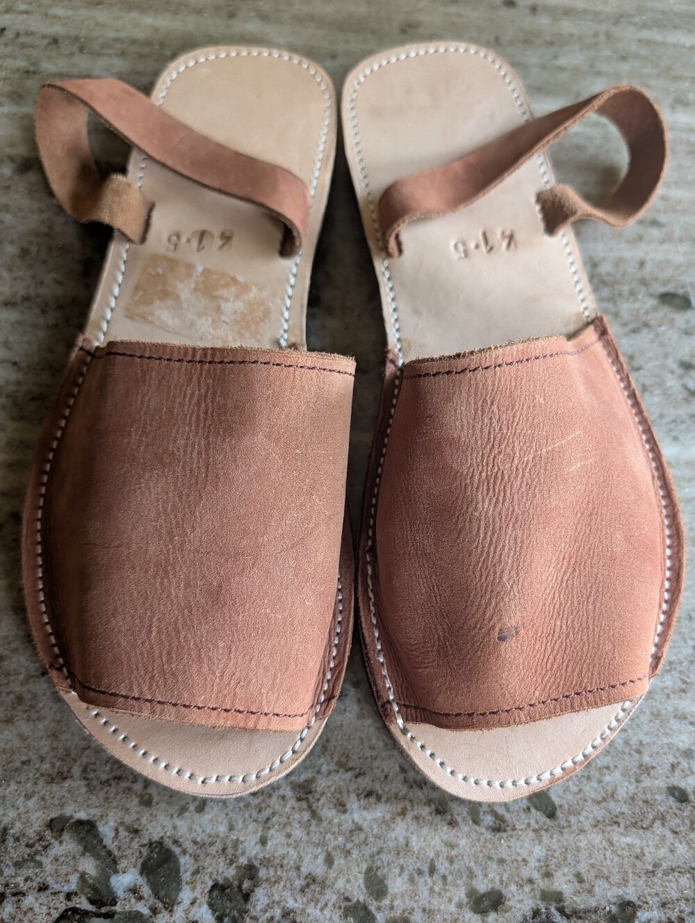 Handmade - Women's Brown Leather Slide Sandals